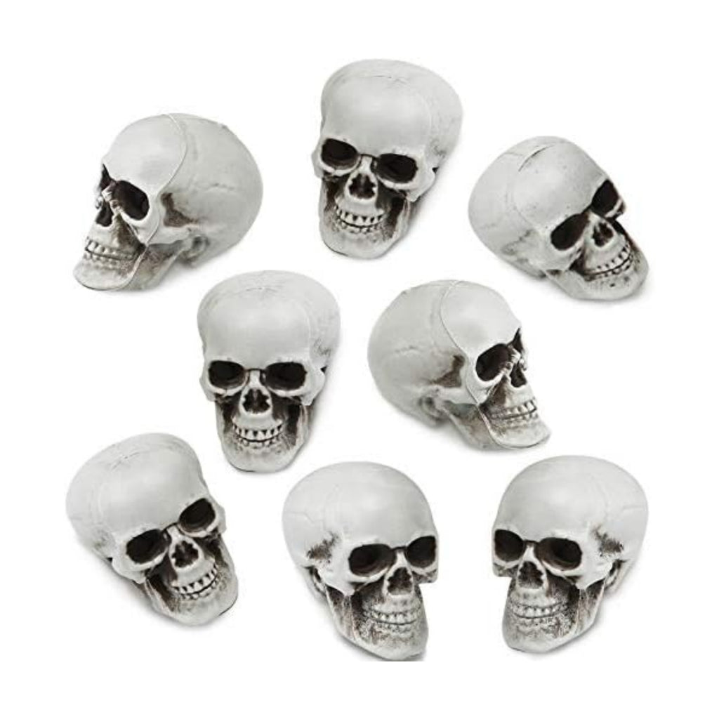 Boao 8 Pcs Halloween Small Skull Heads, 2.4 in Skeleton Skulls for Decor