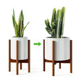 MUDEELA Plant Stand for Indoor, Bamboo Material, Dark Brown, 14.5 Inch Tall