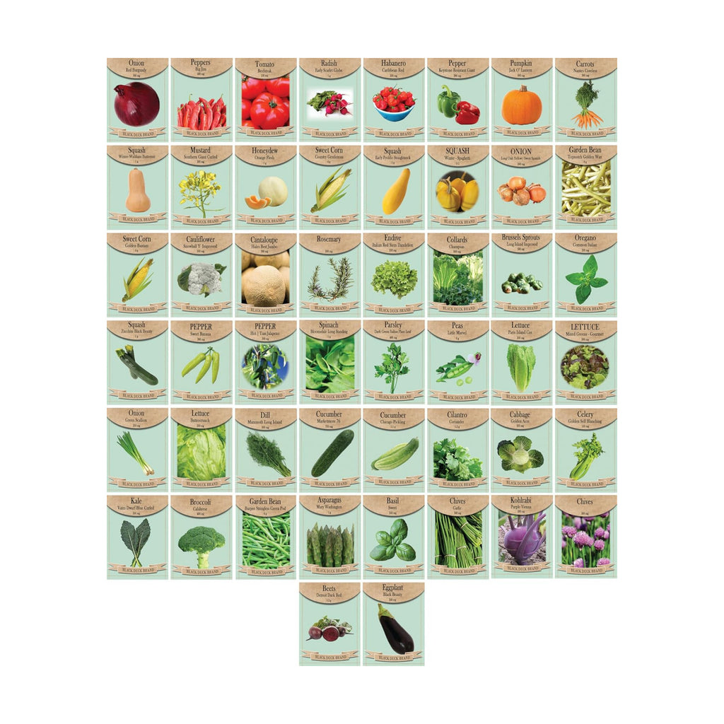 Set of 50 Premium Variety Herbs and Vegetables - Deluxe Garden Choices for Premium Gardening! (50 Variety Premium