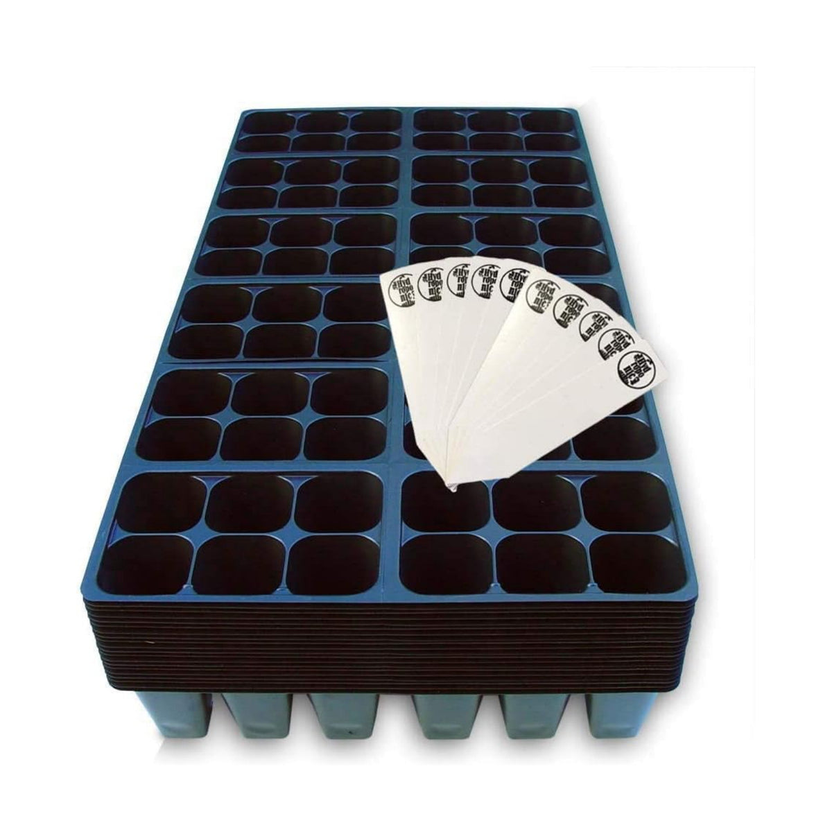 Seed Starter Tray, 1440 Cells (240 Trays - 6 Cells Per Tray) + Plant Stakes