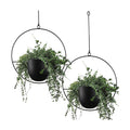 2 Pcs Hanging Planters for Indoor and Outdoor Plants with Hooks and Chains, Metal Modern Wall Ceiling Planter Hangers