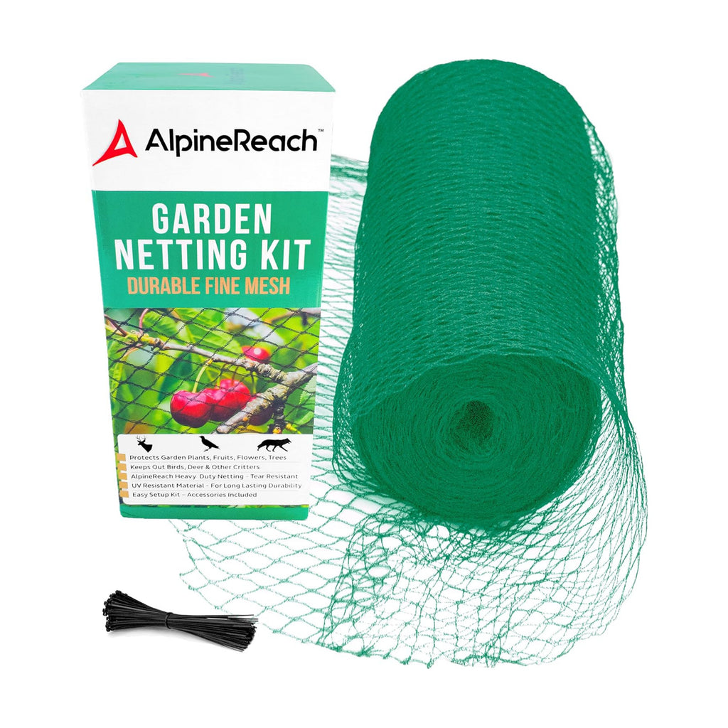 AlpineReach Garden Netting 7.5 x 65 ft Heavy Duty Bird Net, Deer, Plant Protection Extra Strong Woven Mesh, Reusable