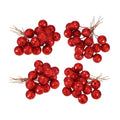 BBTO Artificial Holly Berries, 100 Pieces Mini 10 mm Fake Berries Decor on Wire for Christmas Tree Decorations Flower Wreath DIY Craft Use (Sequined Red)