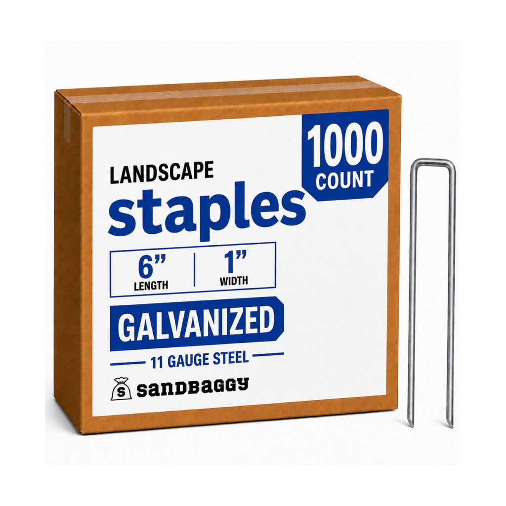 Sandbaggy 6" Galvanized Landscape Staples - 11 Gauge Steel, SOD Garden Stakes Pins ~ Trusted by Farmers & Contractors