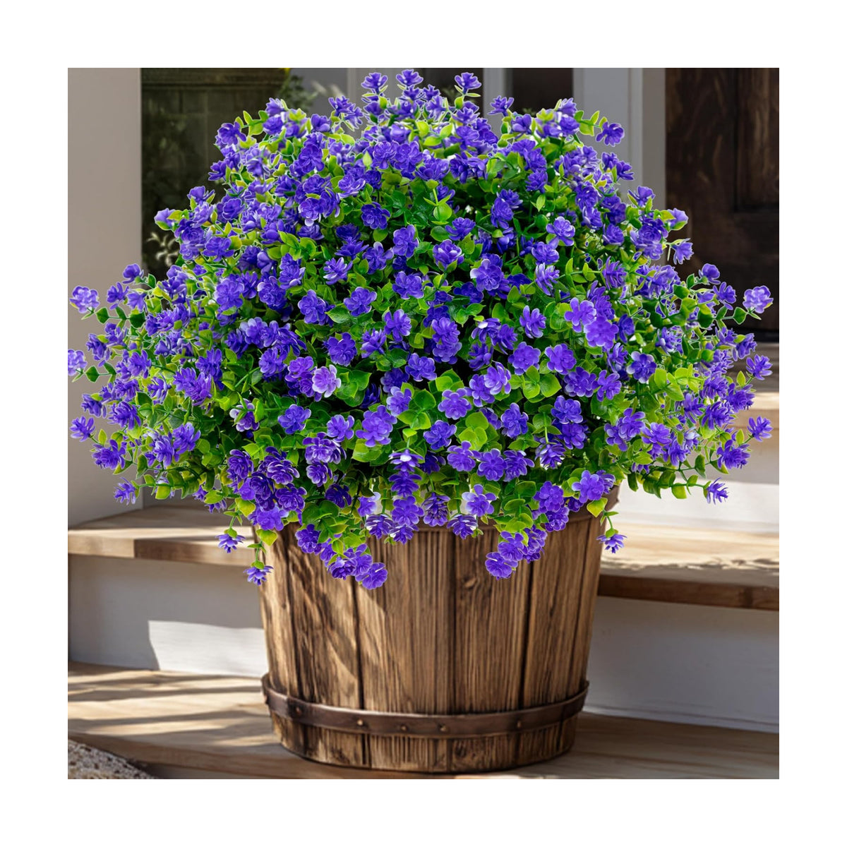 AXYLEX Artificial Flowers for Outdoors, 12 Bundles Fake Plants (Purple)