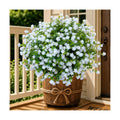AXYLEX Artificial Flowers for Outdoors, 12 Bundles Fake Plants (White)