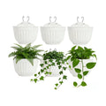 ORIMERC 6 Pcs Plastic Large Wall Plant Pots Vertical Garden Living Wall Mounted Window Hanging Basket Fence Planters