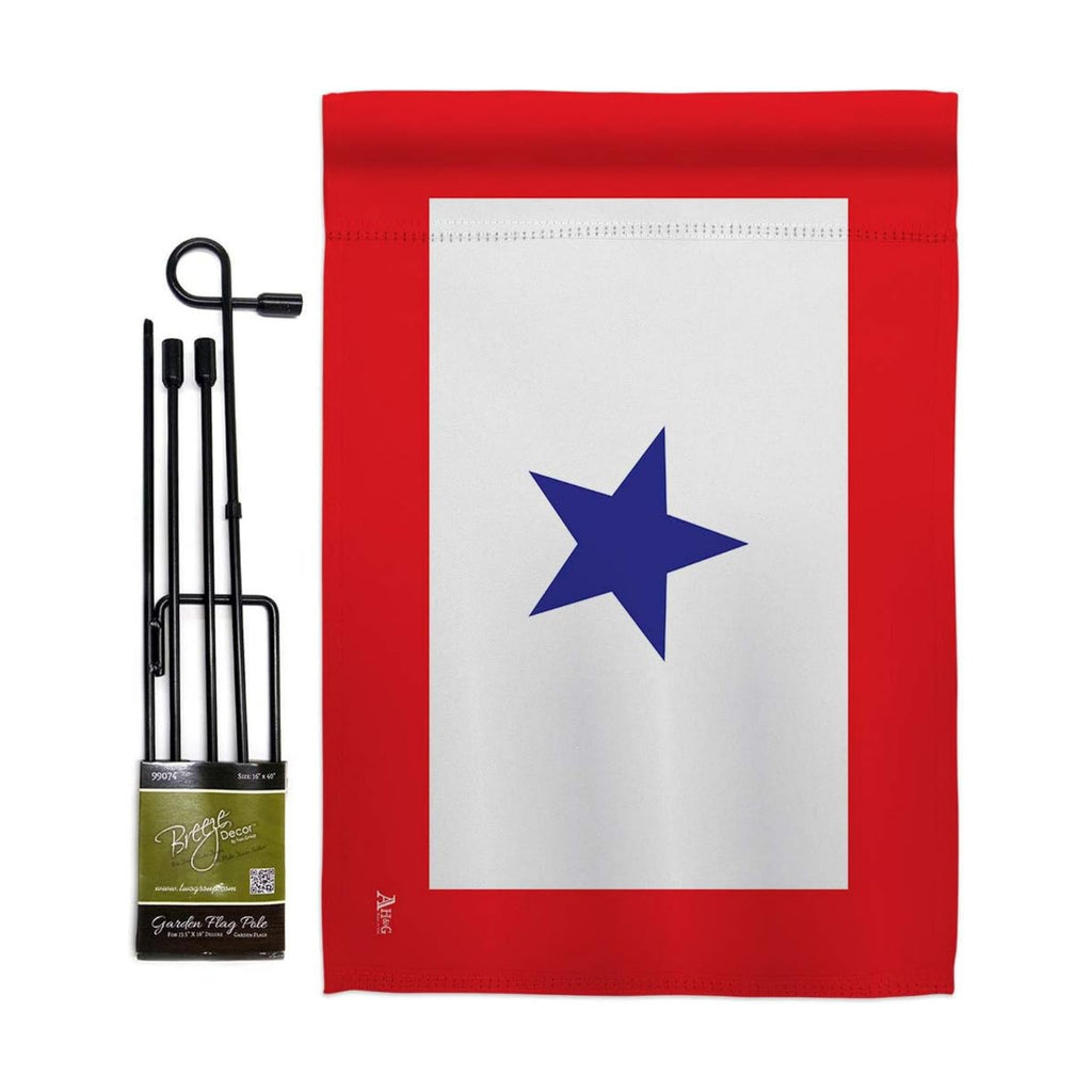 Blue Star Flag For Military Family Deployment With Pole Set Stand Outside House Bandera Door Yard Post Home Taprstry