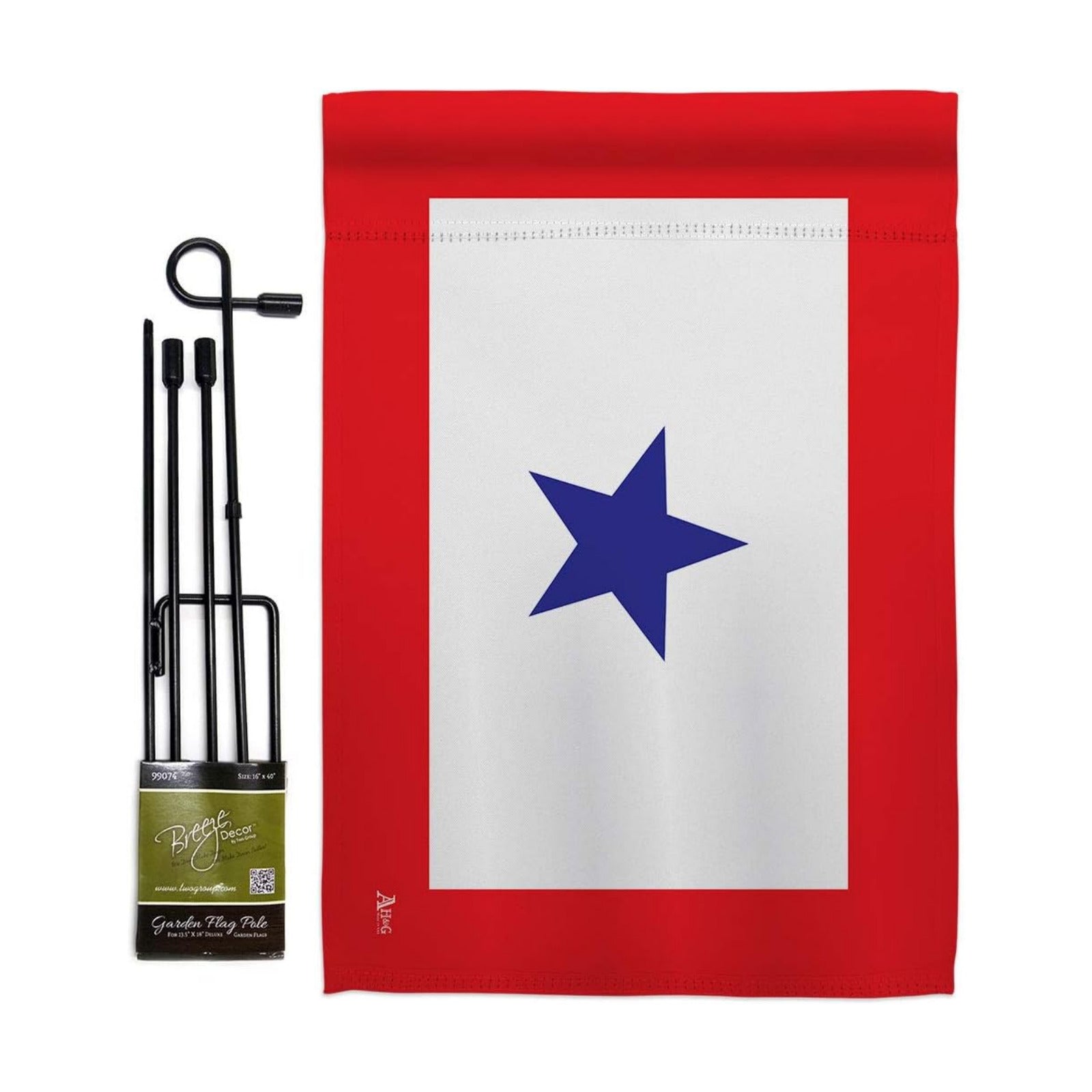 Blue Star Flag For Military Family Deployment With Pole Set Stand Outside House Bandera Door Yard Post Home Taprstry