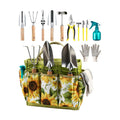 MOSFiATA 12Pcs Garden Tools Set, Heavy Duty Gardening Kit with Organizer Bag, for Digging, Weeding, Transplanting