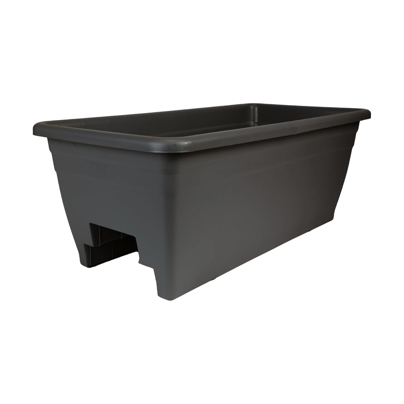 The HC Companies Deck Rail Deck Rail Planter Box, 24 Inch, Black, 1-Pack | Plastic, Drainage Plug, Lightweight