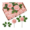 InnoGear Fake Roses 50 Pcs Blush Pink Flowers Artificial Faux Foam Floral