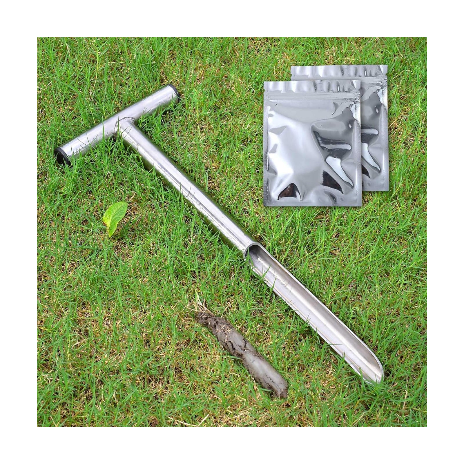 HiHydro Soil Sampler Probe Stainless Steel Tubular T-Style Handle Soil Test Kits Satisfying The Sampling Depth of