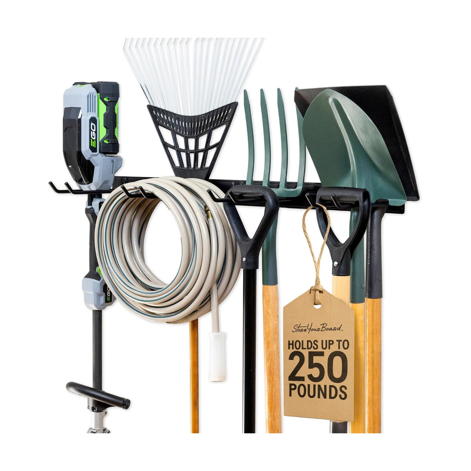 StoreYourBoard Garage Tool Organizer, 36 in, Holds 250 lb | Garden Tool Rack Wall Mount, Garden Tool Organizer, Shovel