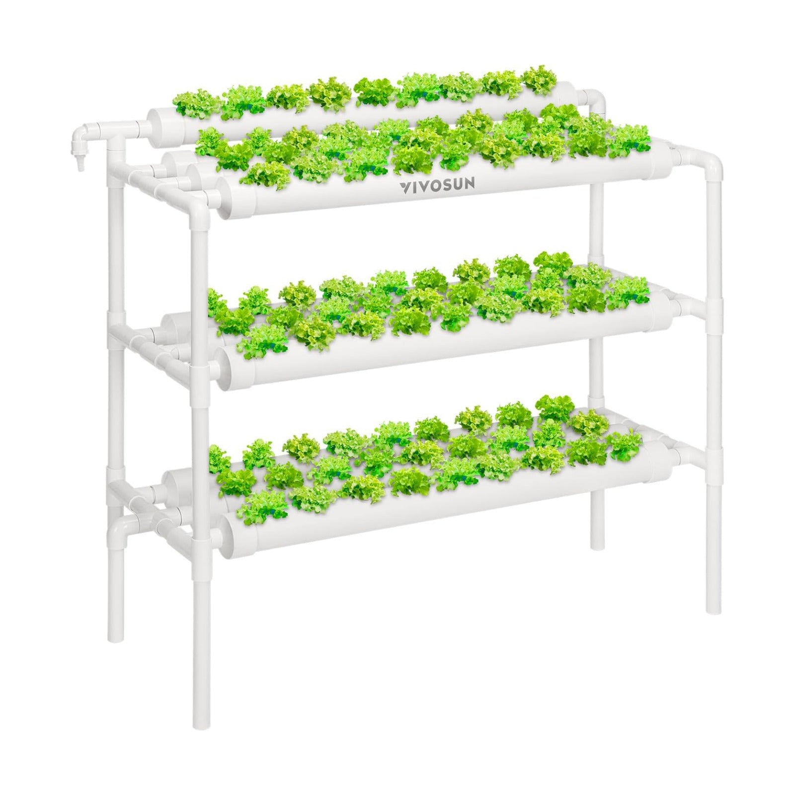 VIVOSUN Hydroponics Growing System 90 Plant Sites, 3 Layers 10 Food-Grade PVC-U Pipes Hydroponic Gardening System Grow
