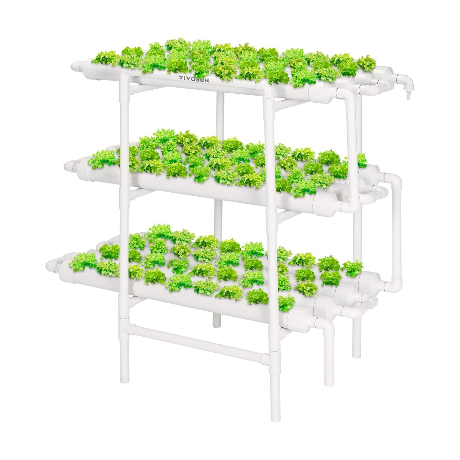 VIVOSUN Hydroponics Growing System 108 Plant Sites, 3 Layers 12 Food-Grade PVC-U Pipes Gardening System Grow Kit with