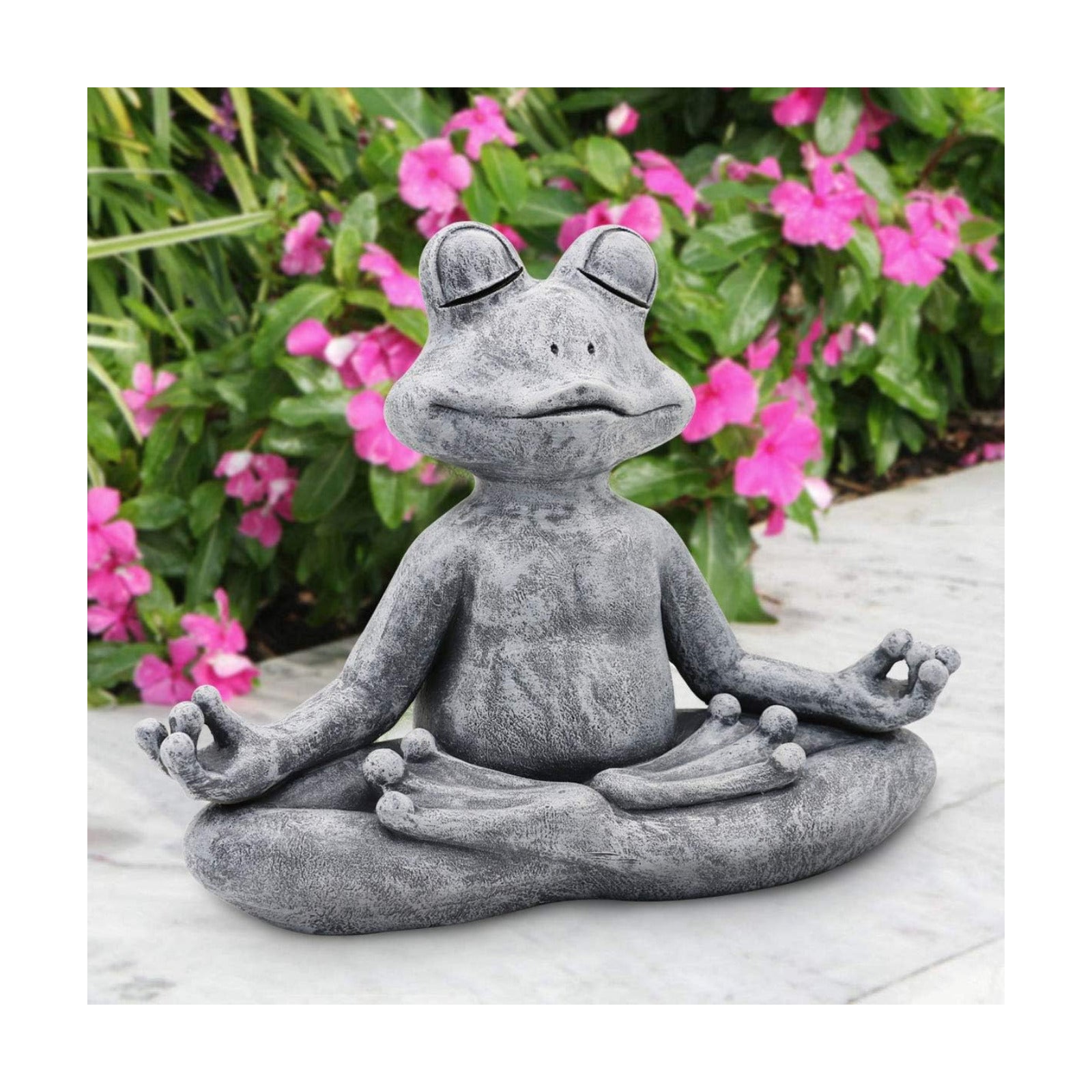 Goodeco Meditating Yoga Frog Statue - 12.5" Lx10 H for Home, Garden & Gifts | Zen garden decor, gifts for women/mom