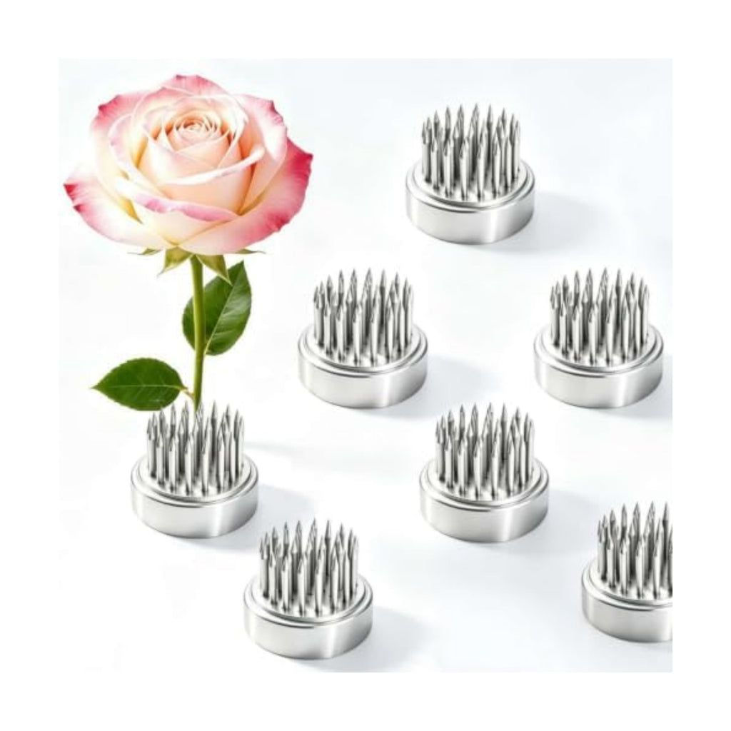 Japanese Flower Frog Mini Kenzan Floral Frog 23mm/0.9inch Diameter Ikebana Flower Arranger Holder Stainless Steel Pin for Small Vase (6Pcs)
