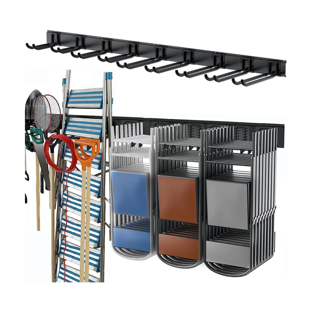 TORACK Tool Storage Rack Heavy Duty Garage Wall Mount Garden Tool Organizer | for Ladders, Chairs, Shovels, Brooms