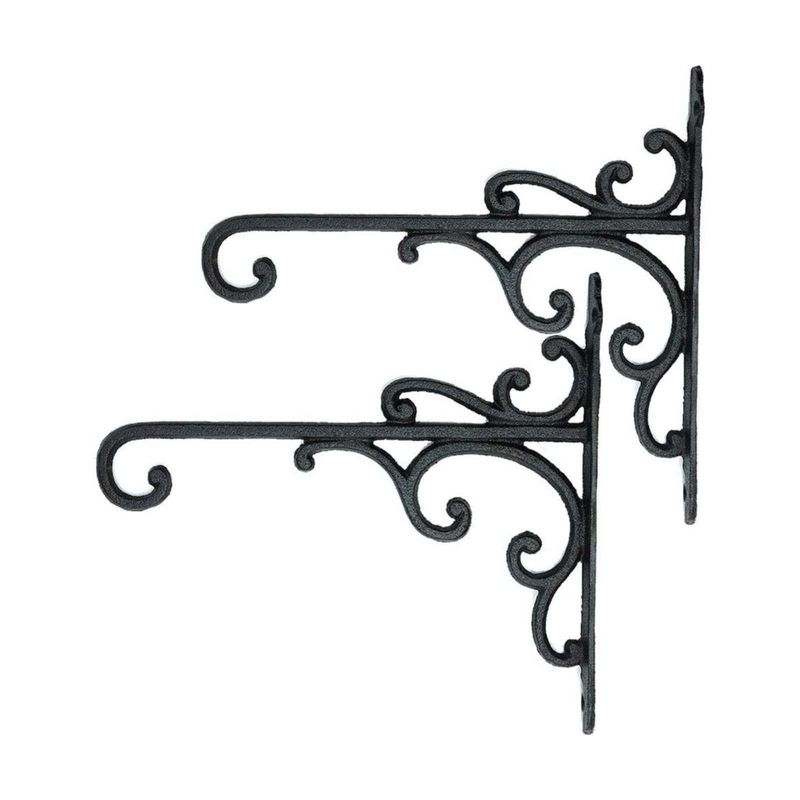 Sungmor Cast Iron Wall Hook Plant Hangers - 2PC Black | Home & Garden Heavy Duty Hanging Bracket Plant Hooks - Hanging