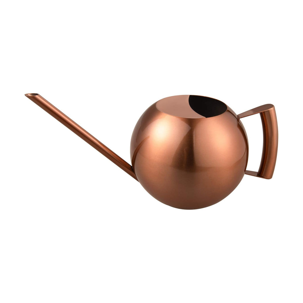 IMEEA 45oz/1.3Liter Metal Watering Cans for Indoor Plants Stainless Steel for Office Fish Bowl Shape (Copper Color)
