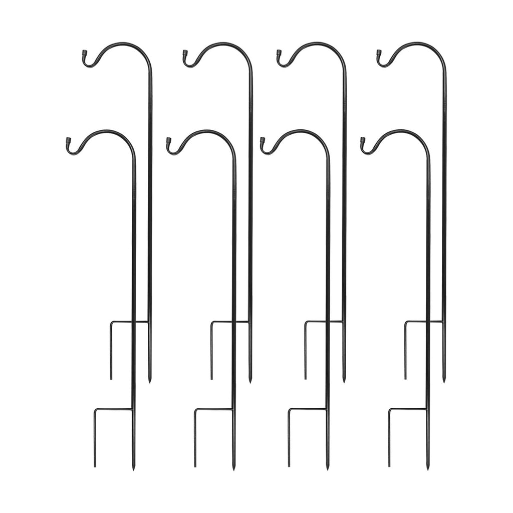 Urban Deco 8 Pack Heavy Duty Shepherds Hook, 37 Inch Tall Plant Hooks | Adjustable Height Garden Stakes & Plant Hooks