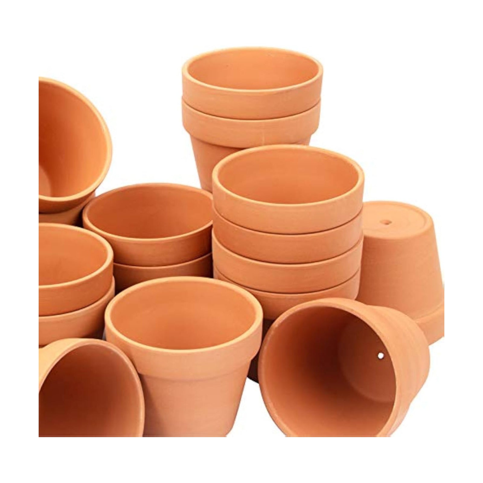 [26 Pack] 4" Terracotta Planter Pots with Drainage Hole - Clay, Ceramic, Cactus, Flower & Succulent Nursery Pots for