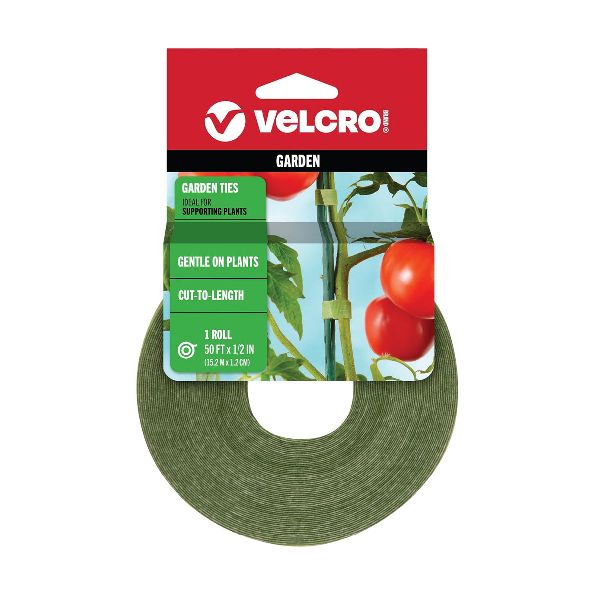 VELCRO Brand ONE-WRAP Garden Ties, for Plant Support, 50 Ft x 1/2 in