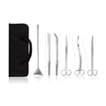 Aquascaping Tools 7 in 1 Kit Aquarium Plant Scissors Tools Set Curved & Waved Scissor Tweezers Spatula Stainless Steel