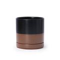 D'vine Dev 6.5 Inch Ceramic Planter Pot, Black/Tan, 94-O-C-7