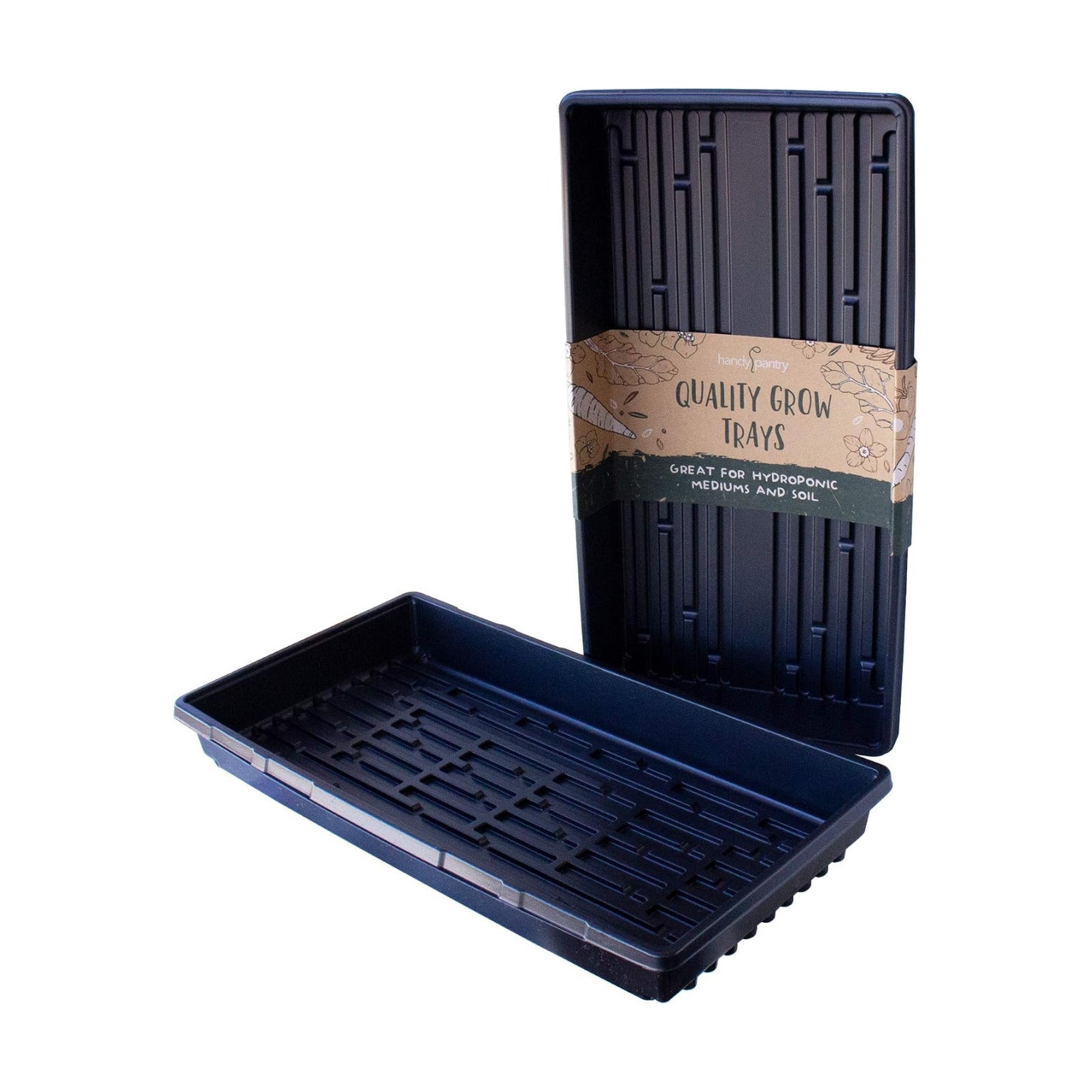Handy Pantry 10-Pack 1020 Garden Growing Trays Without Drain Holes 10" x 20 | Plastic Plant Trays No Holes for