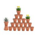 3 Inch Terracotta & Clay Pot for Plant with Drainage, 20 Pack | Clay Flowerpot, Nursery pot for succulents, cactus