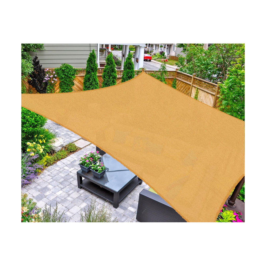 Asteroutdoor Sun Shade Sail Rectangle 10' x 13' UV Block Canopy for Patio Backyard Lawn Garden Outdoor Activities, Sand