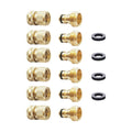 Garden Hose Quick Connect Solid Brass Hose Quick Fitting Easy For Garden Watering No-Leak 3/4 inch GHT (6 Sets)