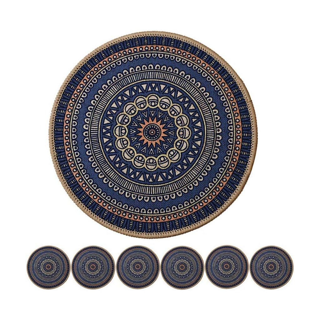 Boho Plant Pot Mat Absorbent Non Slip for Table Desk Floor 8.5" Set of 6