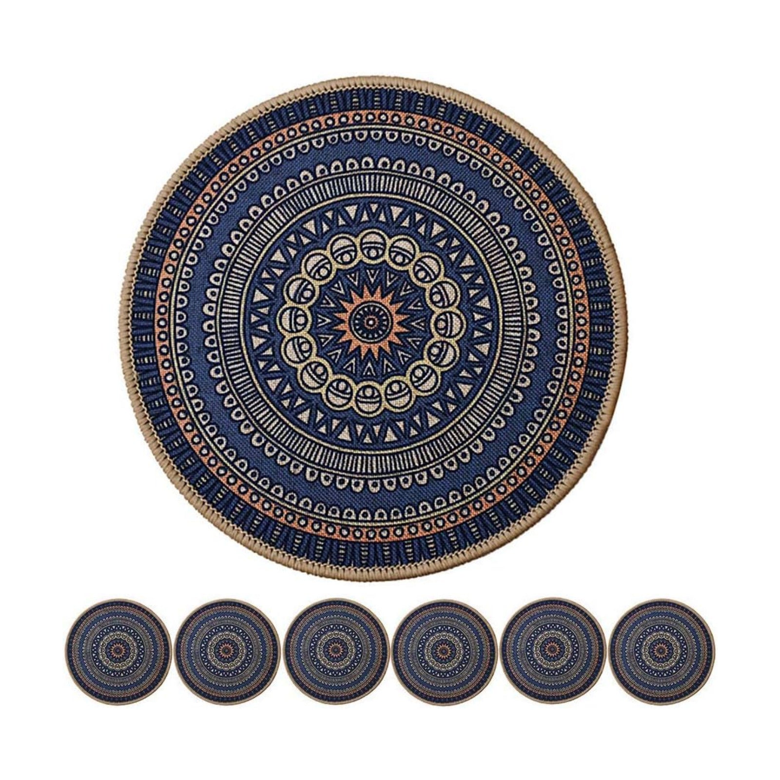 Boho Plant Pot Mat Absorbent Non Slip for Table Desk Floor 8.5" Set of 6