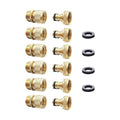 Garden Hose Quick Connect Solid Brass Quick Connector 3/4 inch GHT (6 Sets)