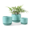 LE TAUCI Ceramic Pots for Plants, 4.3+5.3+6.8 Inch, Set of 3, Turquoise