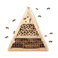 Mason Bee House - Handmade USA Natural Elderberry Bee Hotel - Bee Hive Attracts Peaceful Bee Pollinators to Enhance
