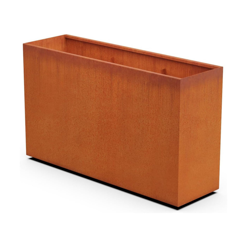 Large Rectangular Planters for Outdoor Plants - 60x18x36 Inch Corten Steel Planter, Extra Large Outdoor Planter Box for