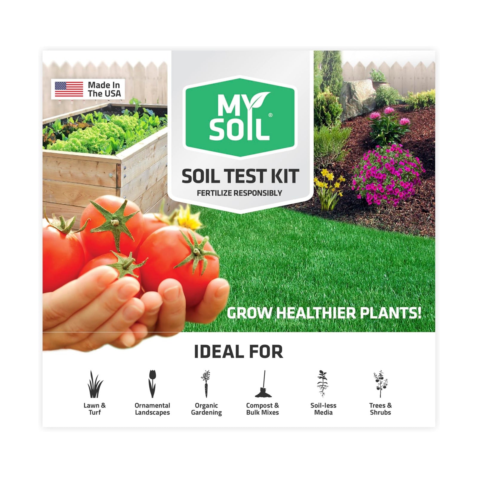 MySoil Soil Test Kit, Unlock Your Lawn & Garden Potential, Complete & Accurate Nutrient and pH Analysis with