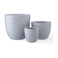 Kante Set of 3 Blue Gray Concrete Bowl Round Planters for Modern Home