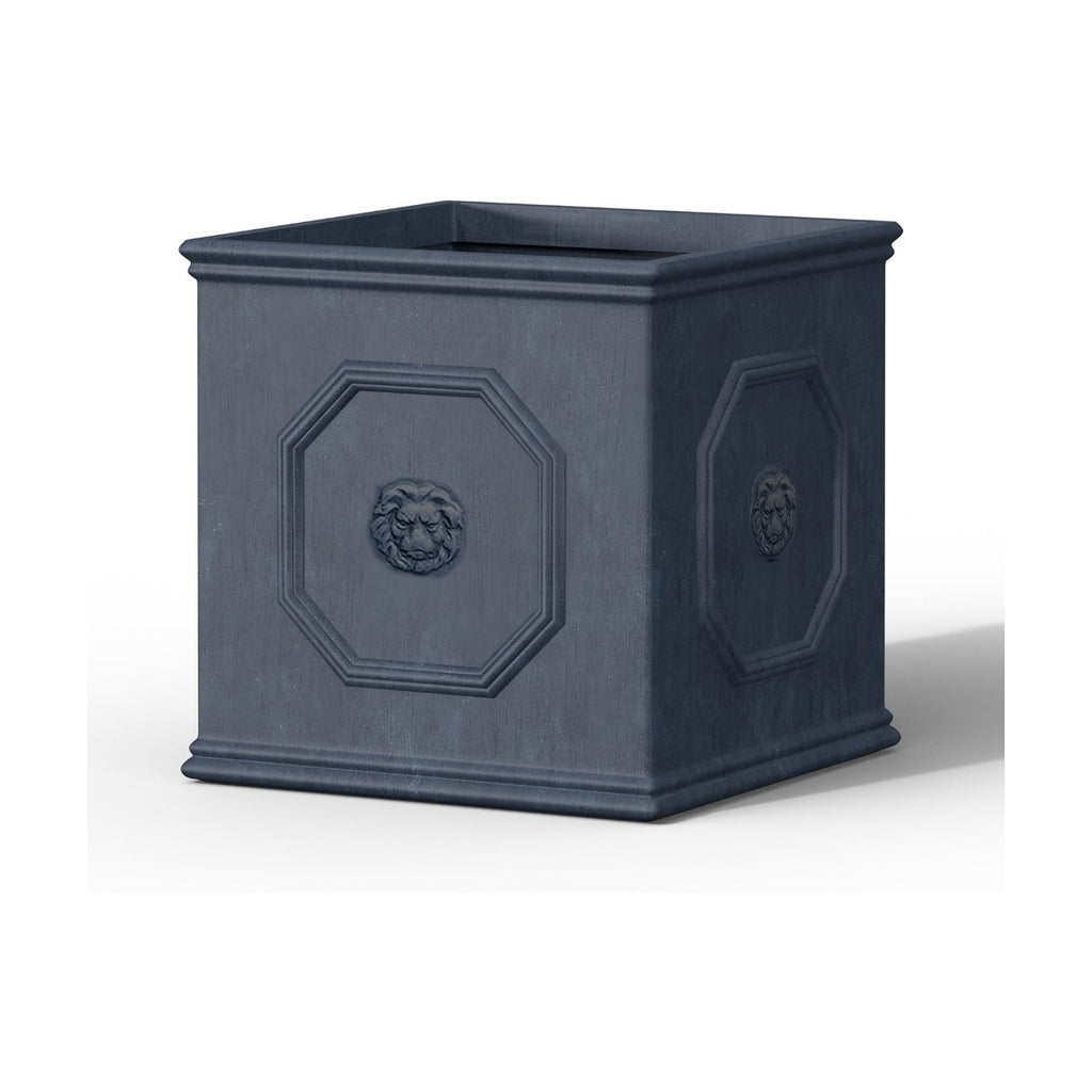 Kante Small Square Dusty Blue Concrete Planter 10.2" W, Outdoor | Rubber Plug for Indoor, Drainage for Garden