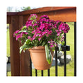 Deck Railing Plant Container Holder/Bracket Kit for Round Pot Planters (10") Connects Harmlessly to Vertical Spindled