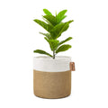 TIMEYARD Large Plant Basket, Planter for Indoor Plants, Jute Mixed White | 12" x 12" Storage Organizer Basket Rustic