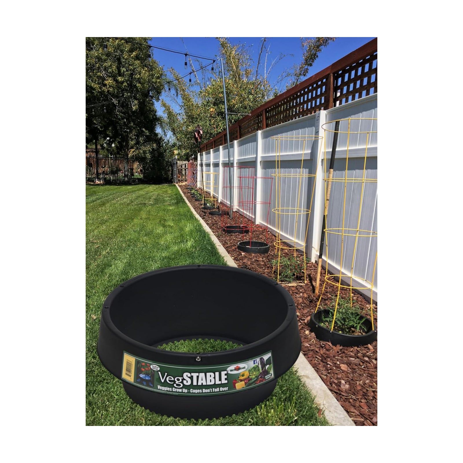 6-Pack 15" Planting Rings – Smart Water-Saving Tomato & Vegetable Support System, Anchors Tomato Cages, Prevents