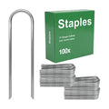 U Shaped Garden Stakes 6 Inch, Galvanized Landscape Staples for Tube | 11 Gauge 100 Pack Drip Line Irrigation Tubing