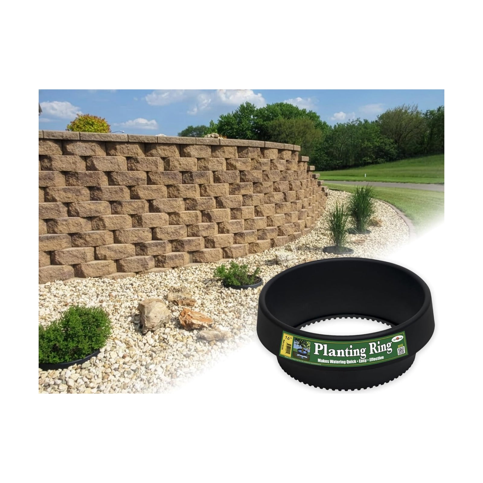 6-Pack 16-inch Planting Rings – Deep Watering Basin & Garden Edging.
