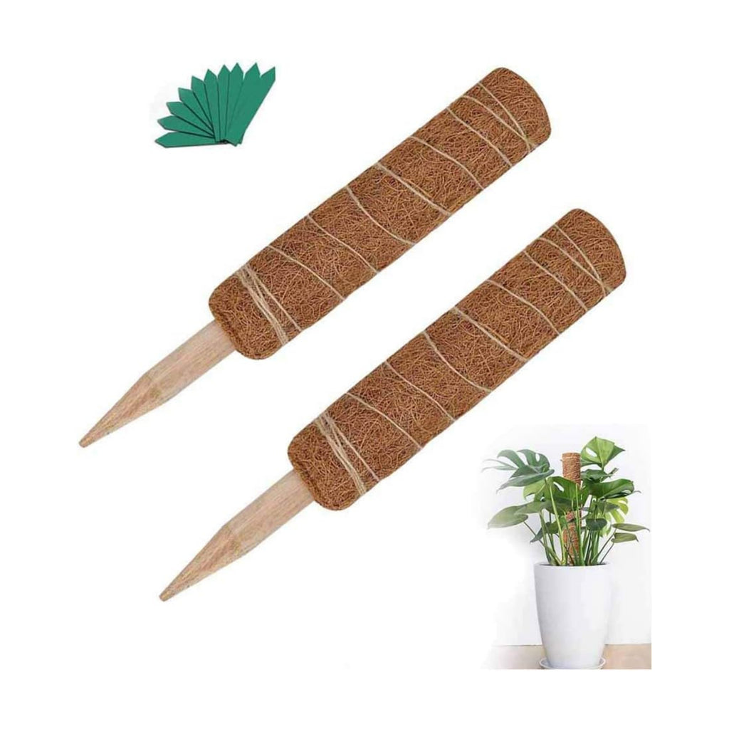 Moss Pole, 2 Pack 17.7 Inch Coir Totem Pole for Climbing Indoor Plants Creepers, with 15pcs Plant Labels