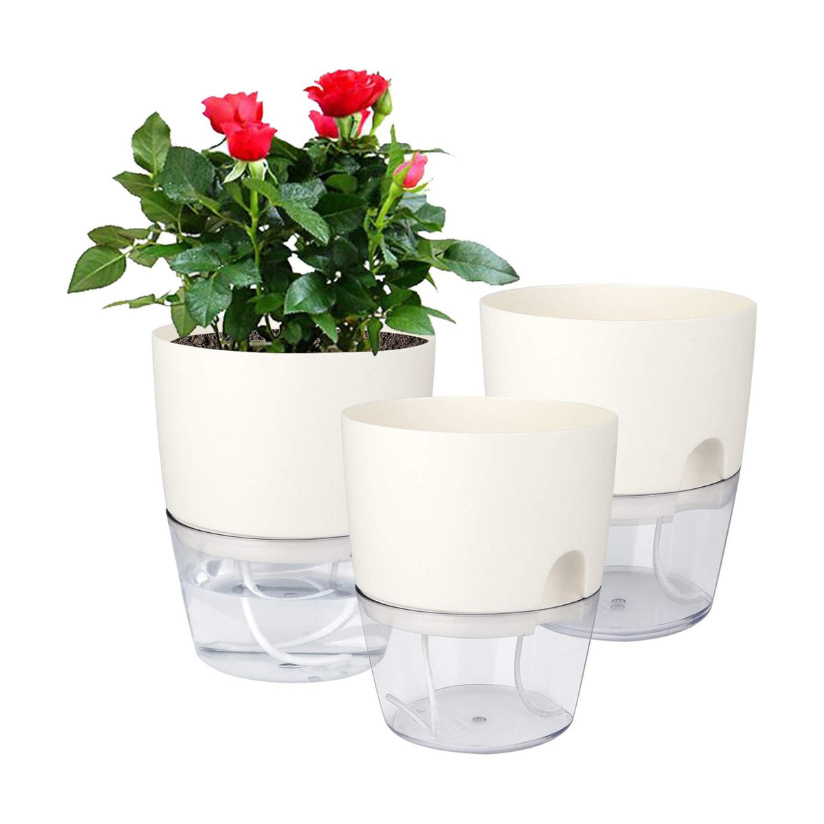Vanavazon 6 Inch Self Watering Pots for Indoor Plants African Violet Pots